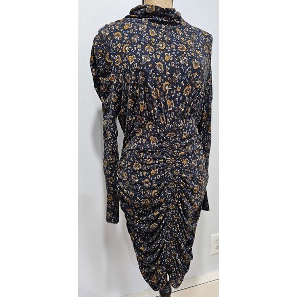 Veronica Beard Greta Dress, Ruched Bottom, Sexy,  Black -Multi Color Sz L - Picture 7 of 15